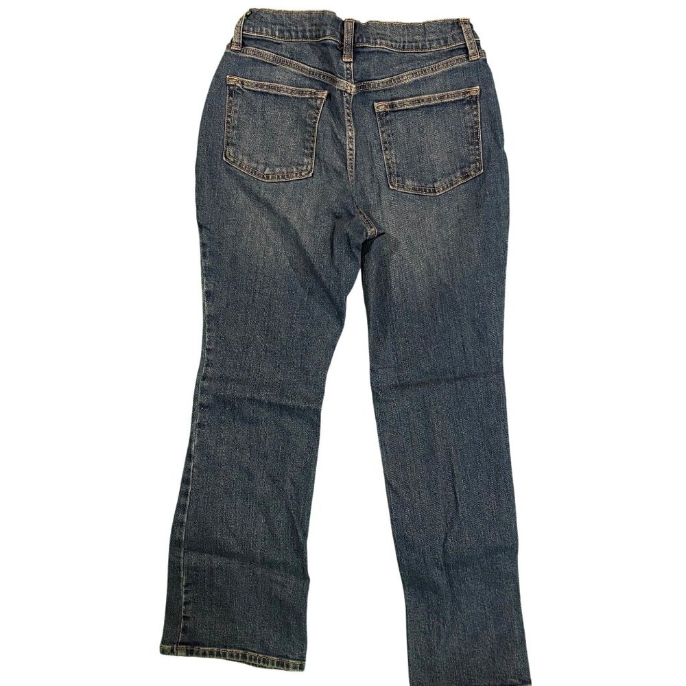 Old Navy High-Rise Flare Jeans Size 18 Dark Aged Denim Stretch Cotton Blend - Picture 2 of 7